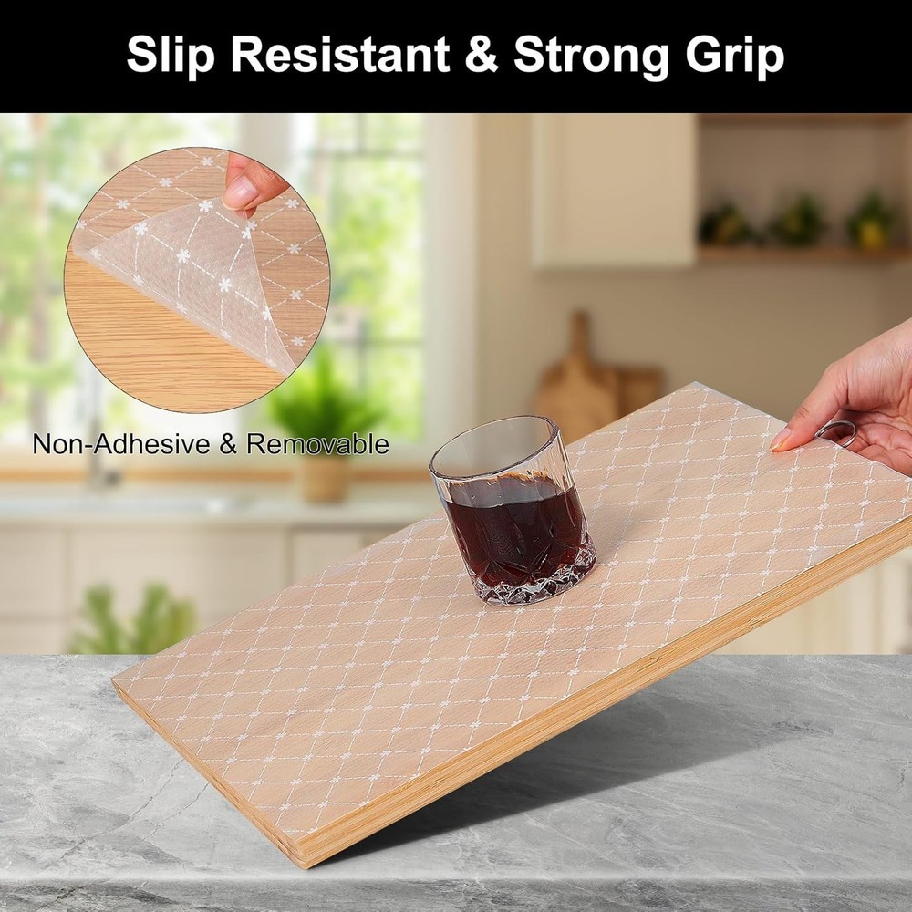 Removable Waterproof Kitchen Shelf Liner - Eco-Friendly EVA with Elegant Pattern