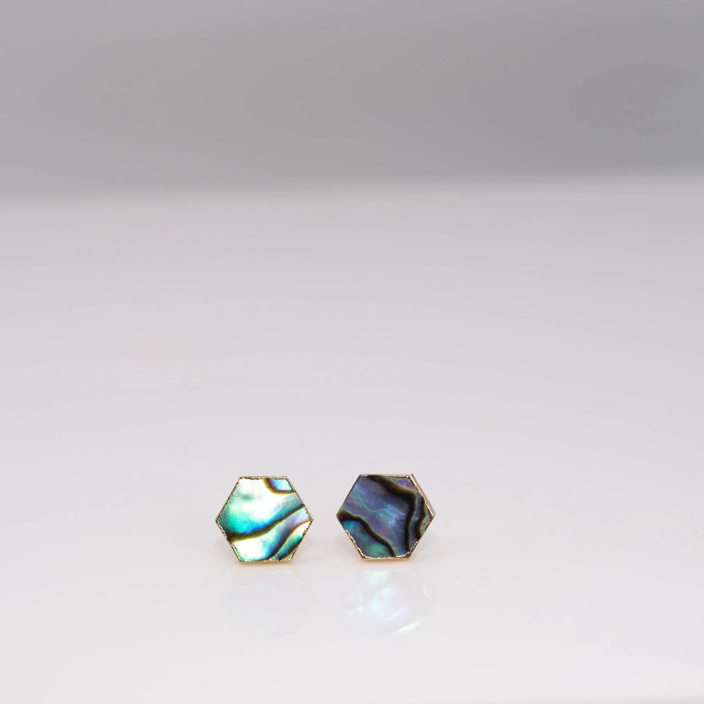 Abalone Hexagon Studs