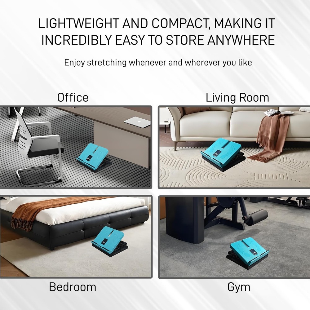 Calf Stretch Board with Timer & Resistance Bands, 6-Level Adjustable Slant Bo...
