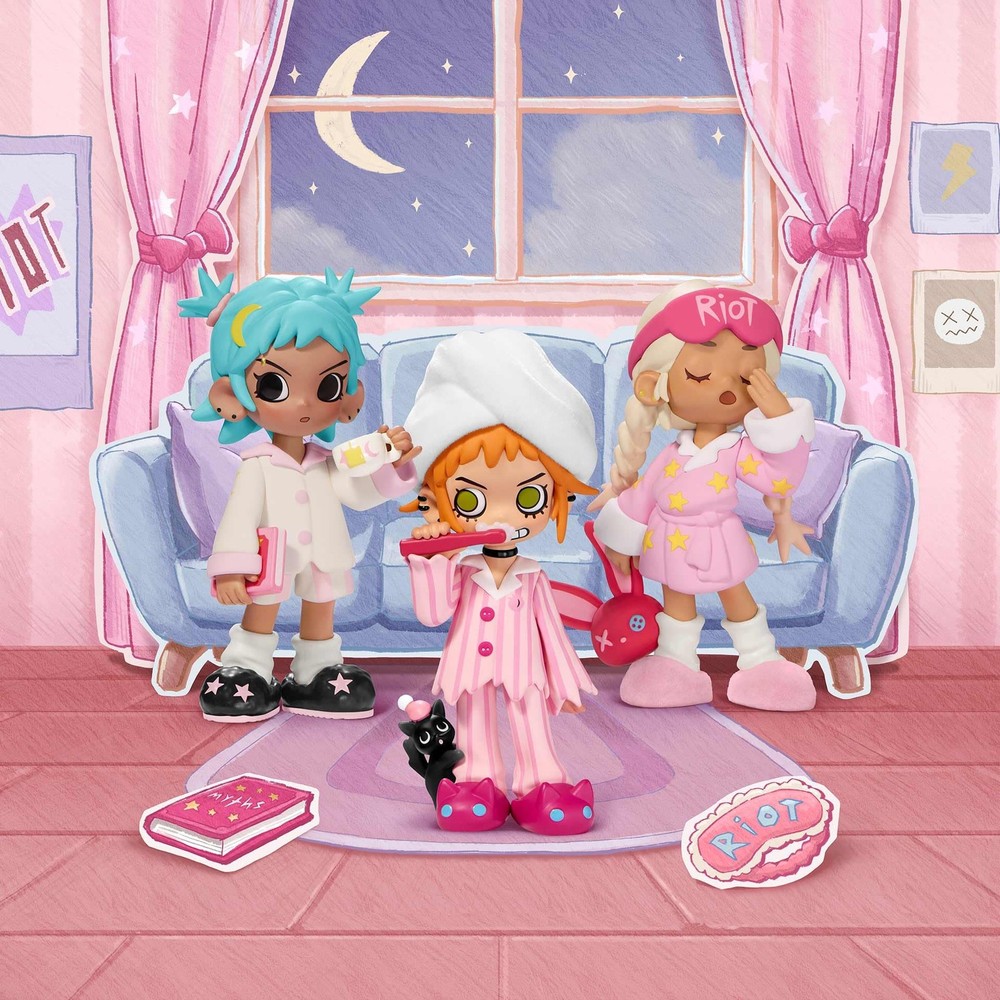 POP MART Lil Peach Riot Single Box, Sleepover Series Figures
