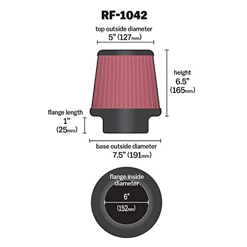 High-Flow Original Lifetime Universal Clamp-On: High Performance, Air Filter