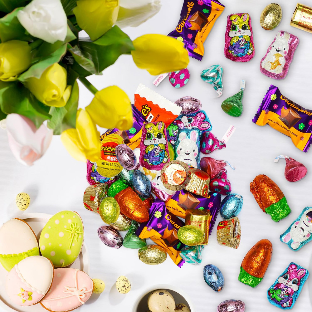 Bulk Easter Chocolate Candy Mix - 4 Pound Assorted Individually Wrapped Chocolat
