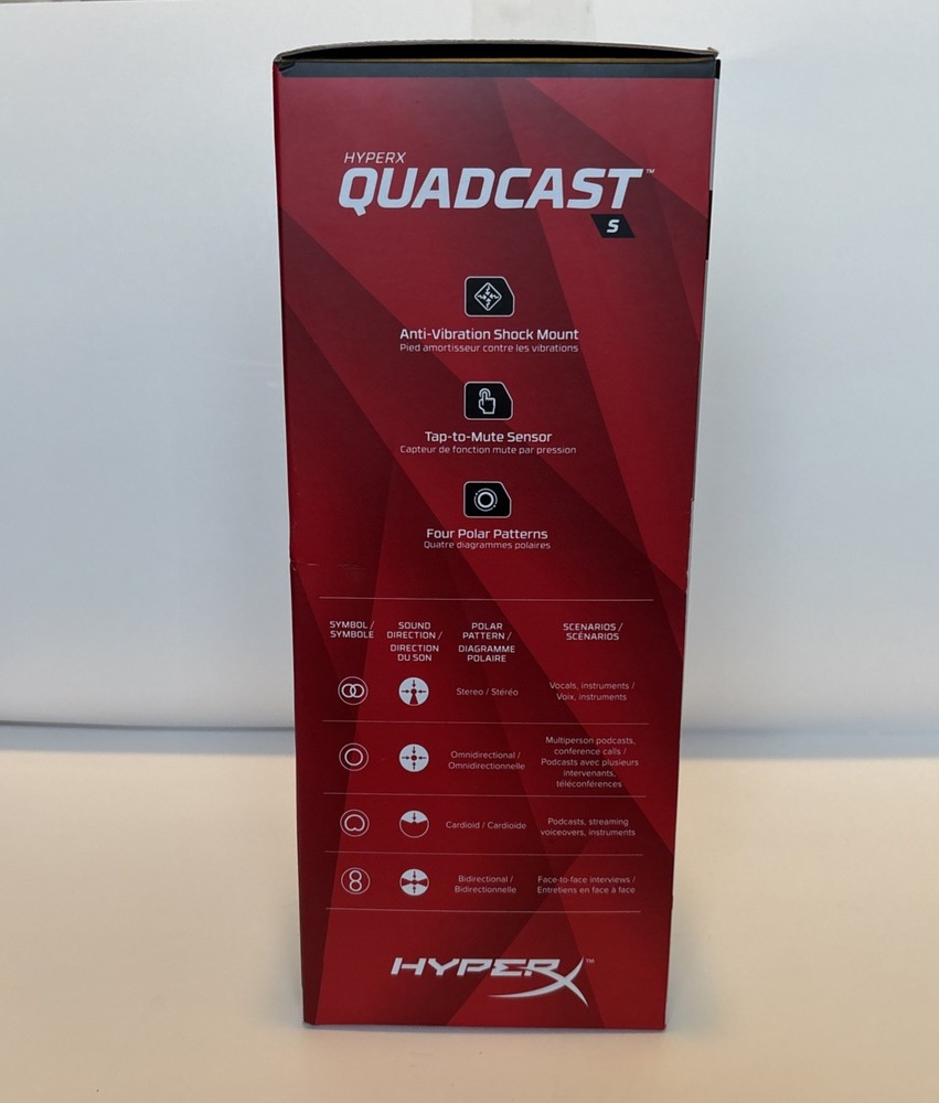 HyperX QuadCast S - USB Microphone - RGB Lighting - Black-Grey