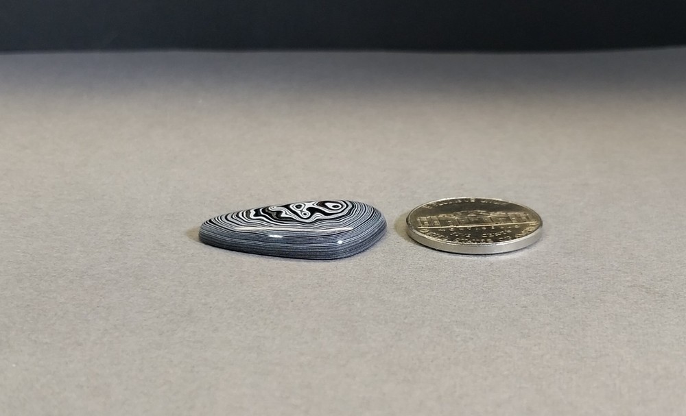 Fordite Cabochon, Domed Offset Teardrop, Happy Agate Studio, EB108