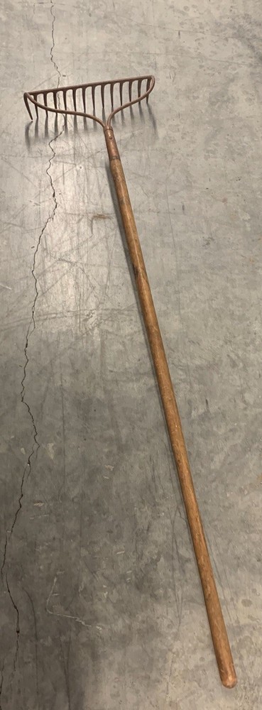 Vintage Hard Rake/Fork with Wooden Handle