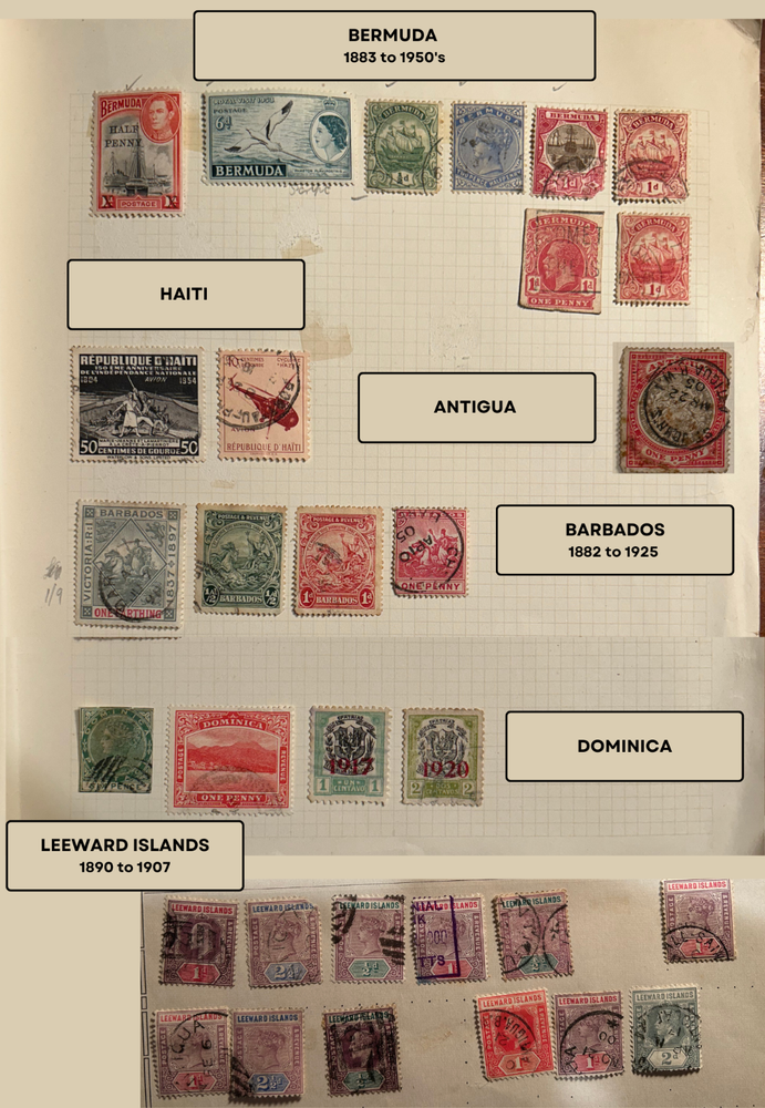 100+ Caribbean Islands Postage Stamps