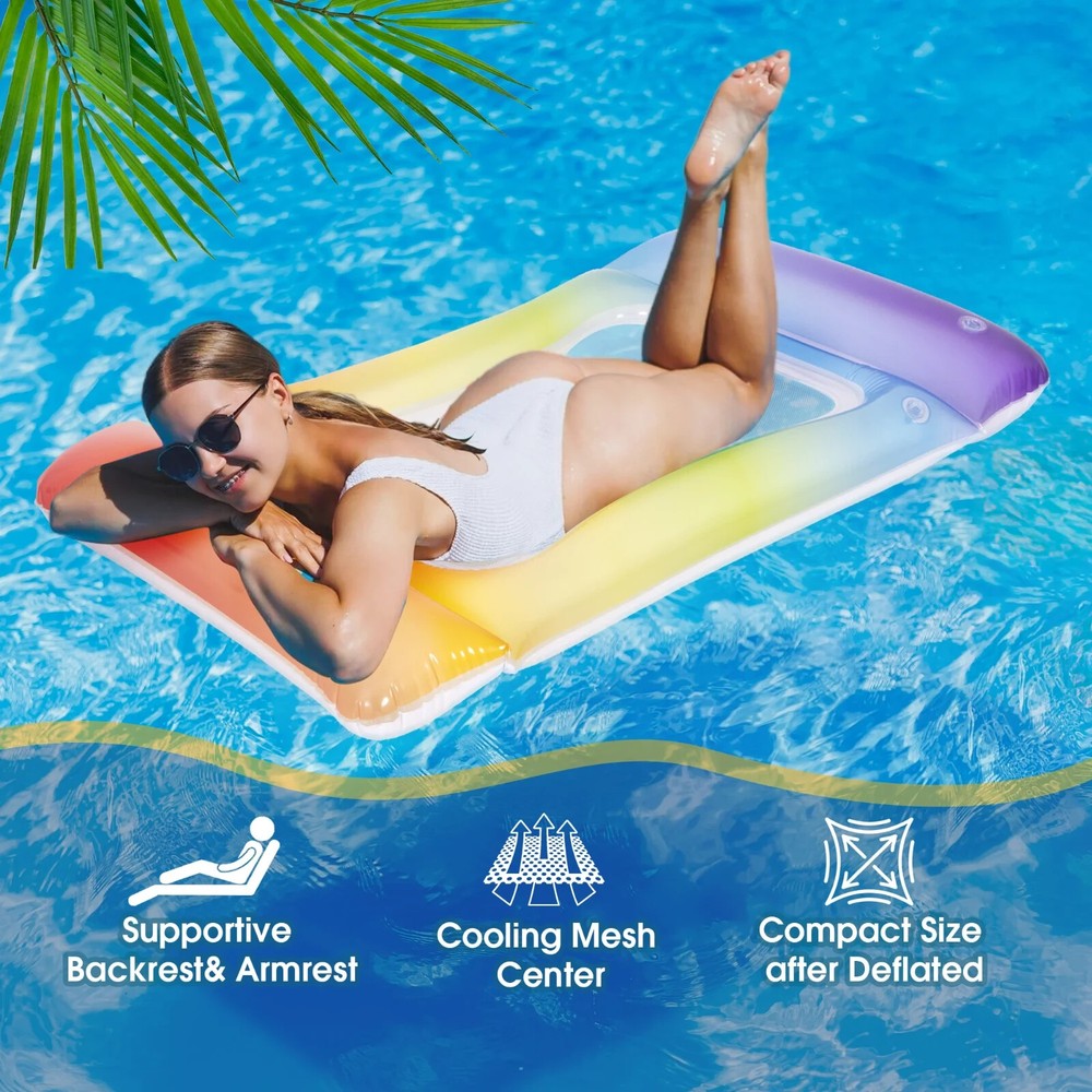 Sun Club Gradient Jelly Mesh Pool Floats - Rainbow