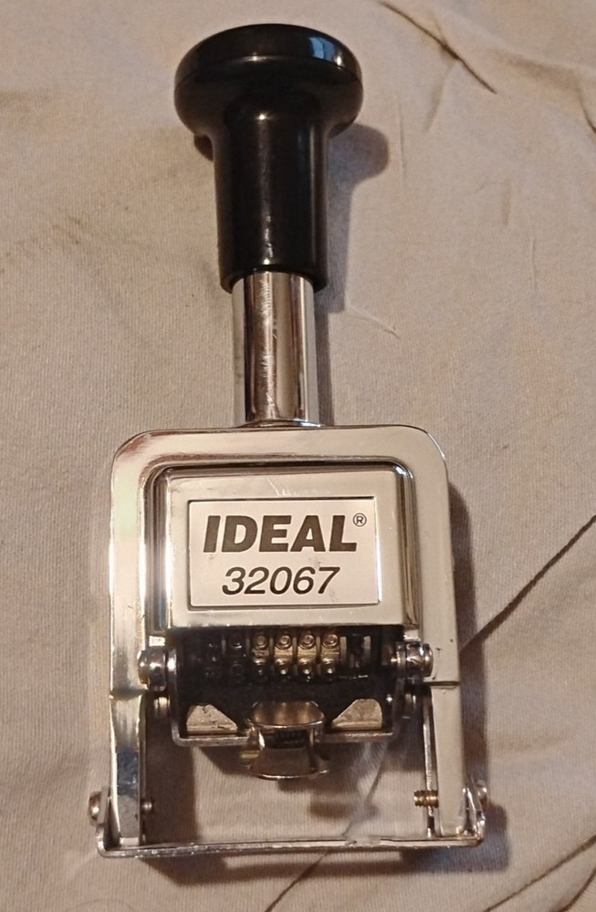 Ideal 32067 Automatic Numbering Machine Stamp Punch Date/Time