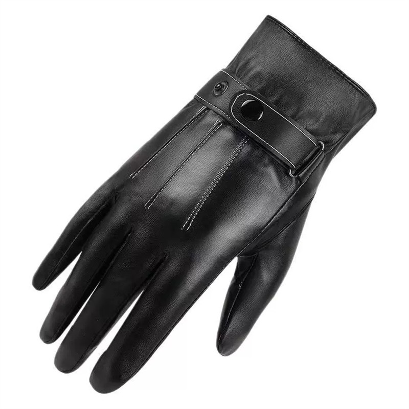 Black Driving Leather Soft Fleece Lined Thermal Winter