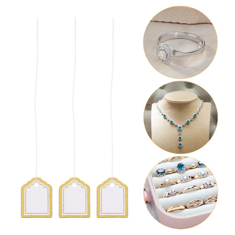 500 PCS Sector Price Tag Stocking Tags Present with String Merchandise