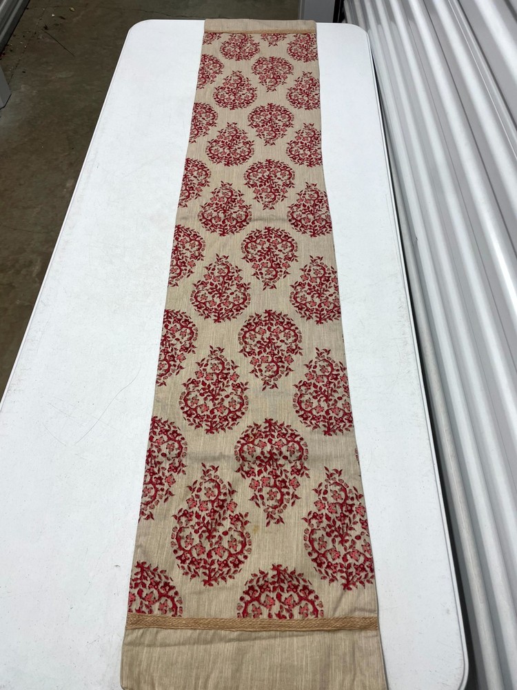 Lot of 3 Table Runners Set Multicolor Damask Pattern for Kitchen & Dining Table
