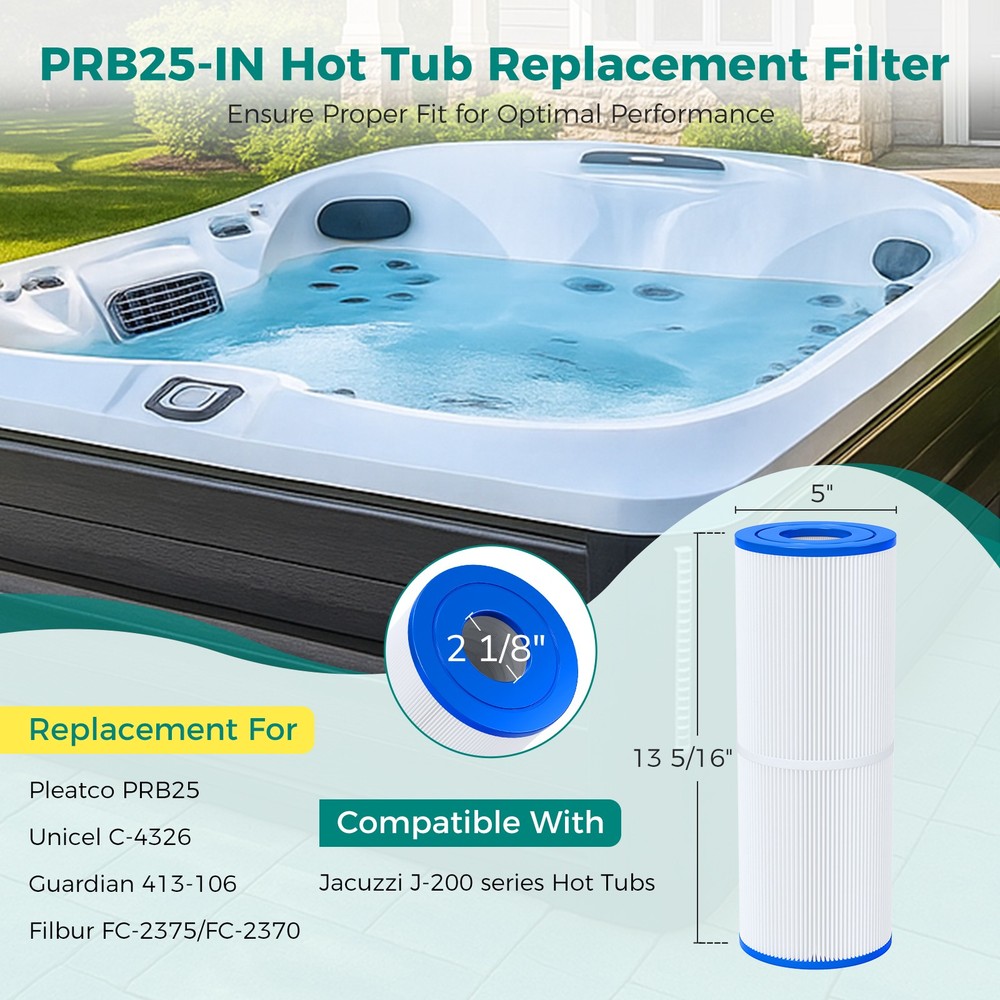 2-PACK PRB25-INHot Tub Filter Replacement -Spa Filter Replacement NSF Certified
