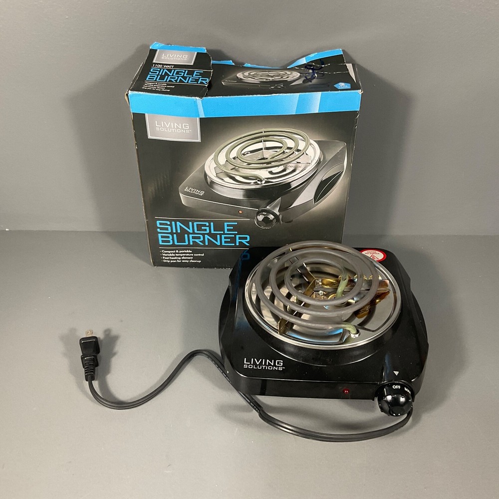 Living Solutions Single Burner Compact & Portable Variable Temperature Control