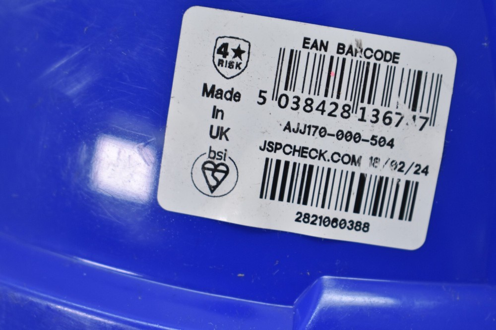 JSP Hard Hat 6 Point Textile Suspension Wheel Ratchet Class E EV6151 Blue