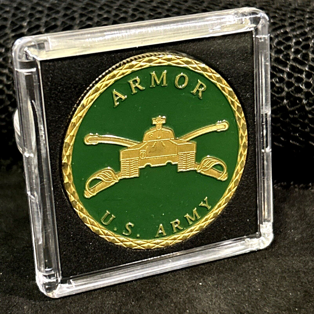 US ARMY ARMOR Challenge Coin with Case-US Military