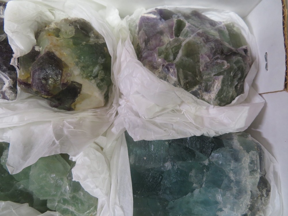 9 Pc Fluorescent Fluorite Specimen Flat Rodeo Durango Mexico