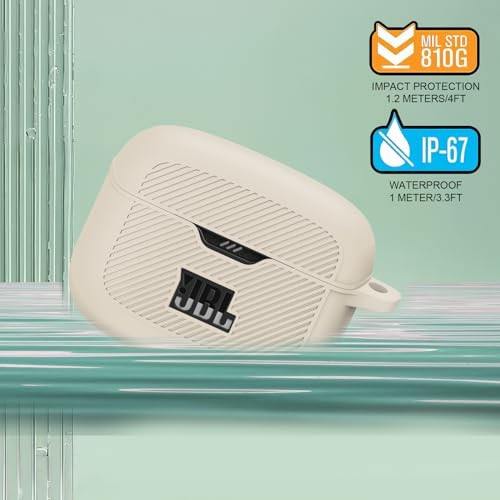 Silicone Case Compatible with JBL Tune Buds,Shock Proof Waterproof White