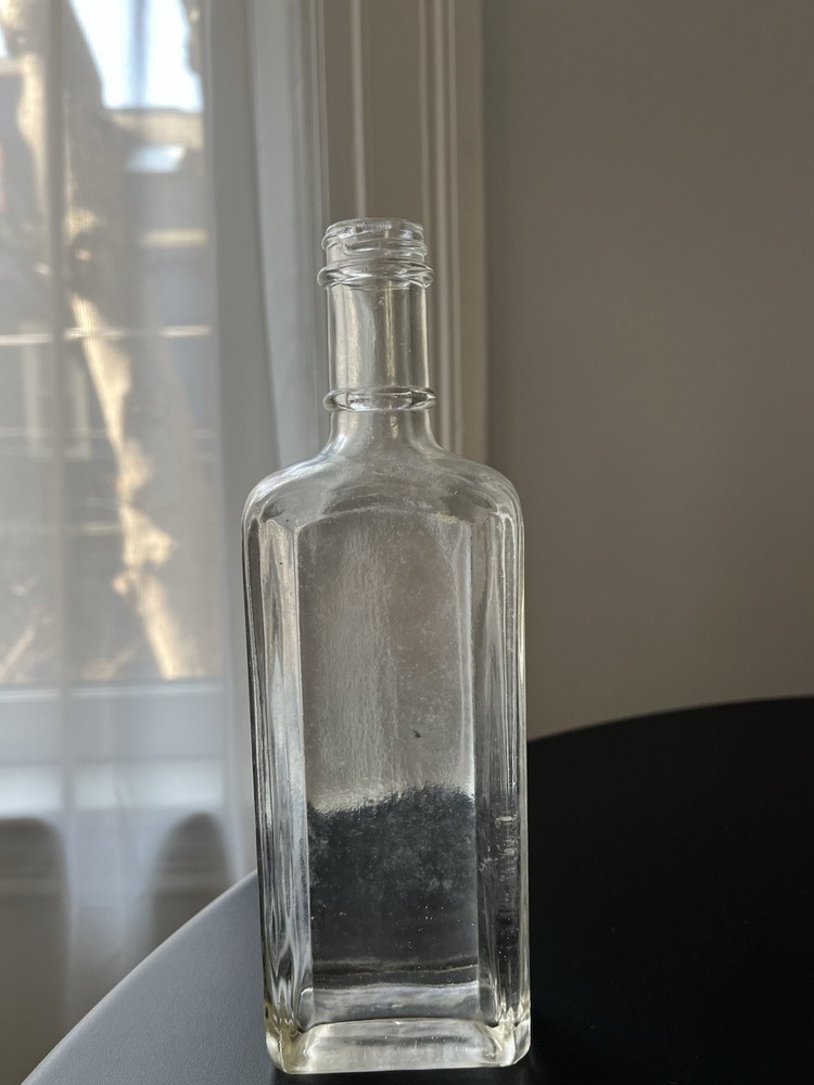 Vintage Clear Glass Bottle (No cap)