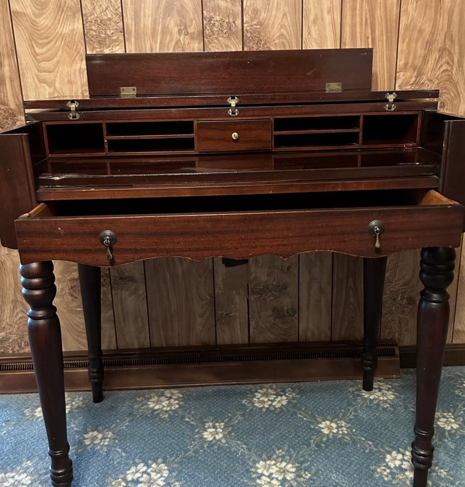 Vintage Spinet Wood Writing Desk