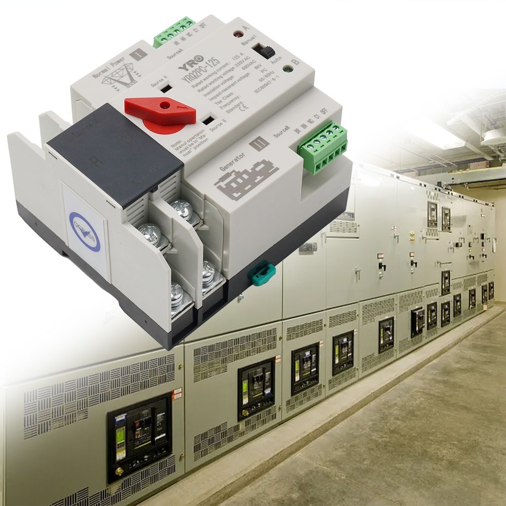 AC 220V Transfer Switch Kit,Transfer Switch Changeover Switch 125A 50/60Hz
