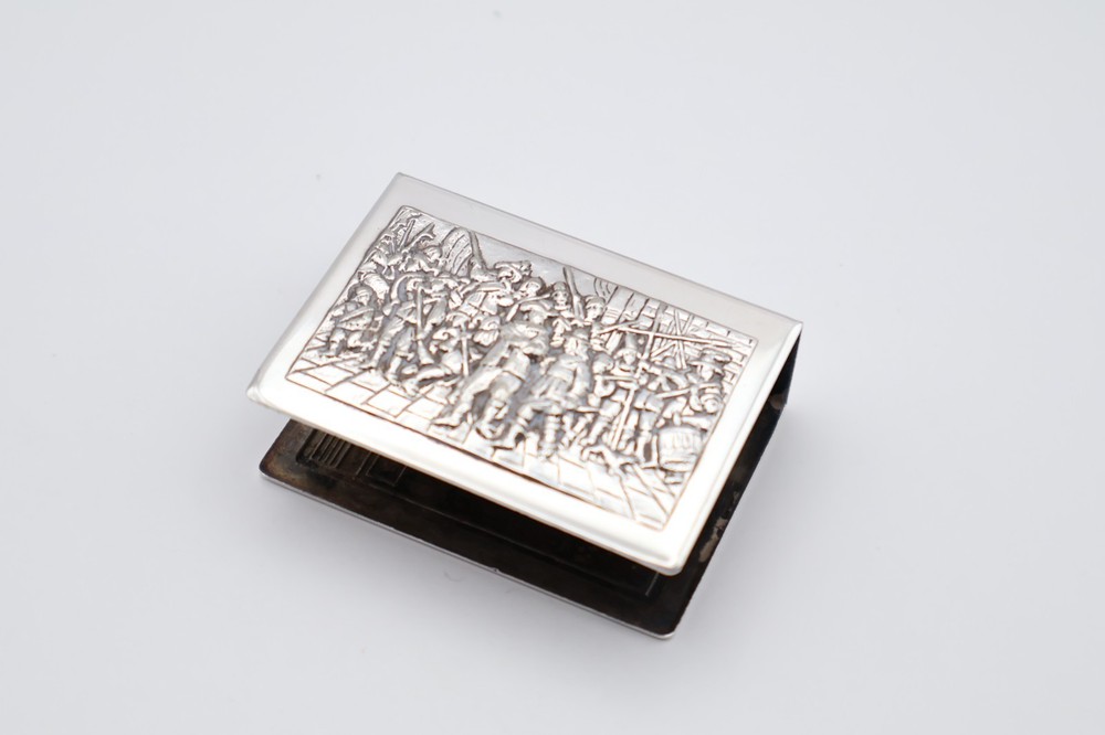 Antique Silver Plated Match Box Cover