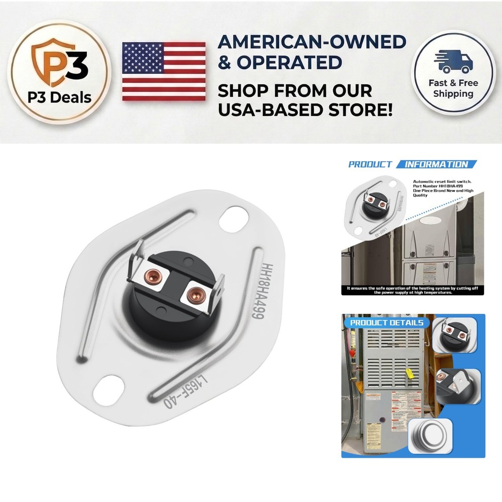 L165-40 Furnace Limit Switch with Auto Reset - Safe Control for Heating Systems