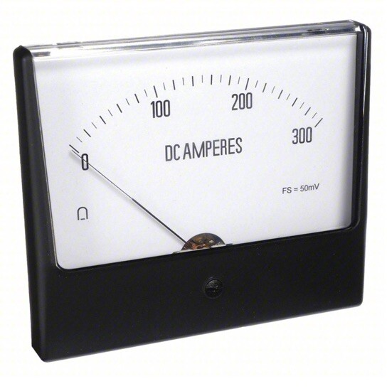 12G433 Analog Panel Meter, Dc Current, 0 A - 300 A, Moving Coil, New
