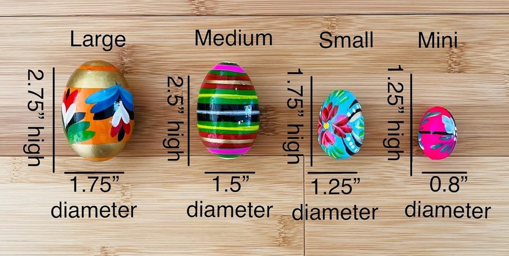 Polish Easter Hand Painted Wooden Eggs Pisanki Decorative Eggs for Easter Set...