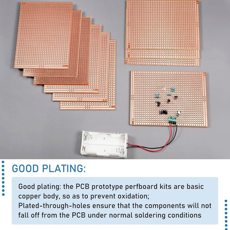 10 Pack Copper Strip Prototype Boards Easy Soldering PCB DIY Electronic Projects
