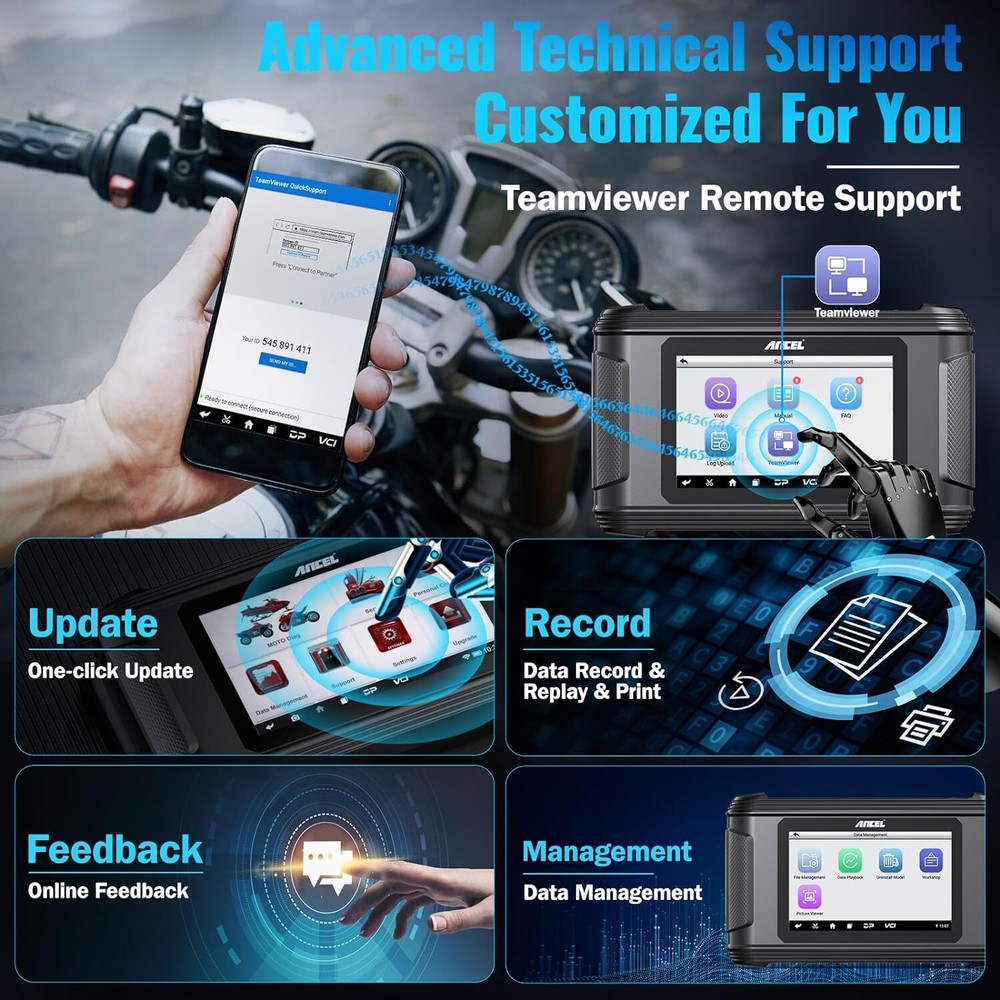 ANCEL MT510 for Ducati Motorcycle OBD2 Scanner Full System Diagnostic ECU Coding