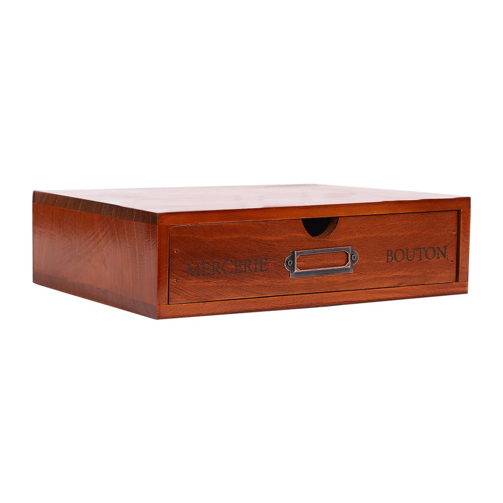 5 PCS Wooden Desktop Organizers Retro Rectangular Storage Drawers For Tabletop