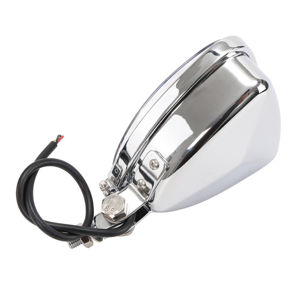 Chrome Motorcycle Triangle Style LED Headlight For Harley Custom Bobber Chopper