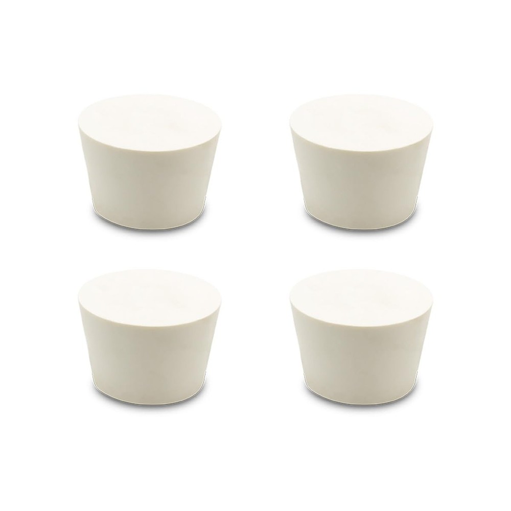 Fermentation TPE Rubber Stoppers – Solid Bungs (#6 Stopper, 4-Pack) White