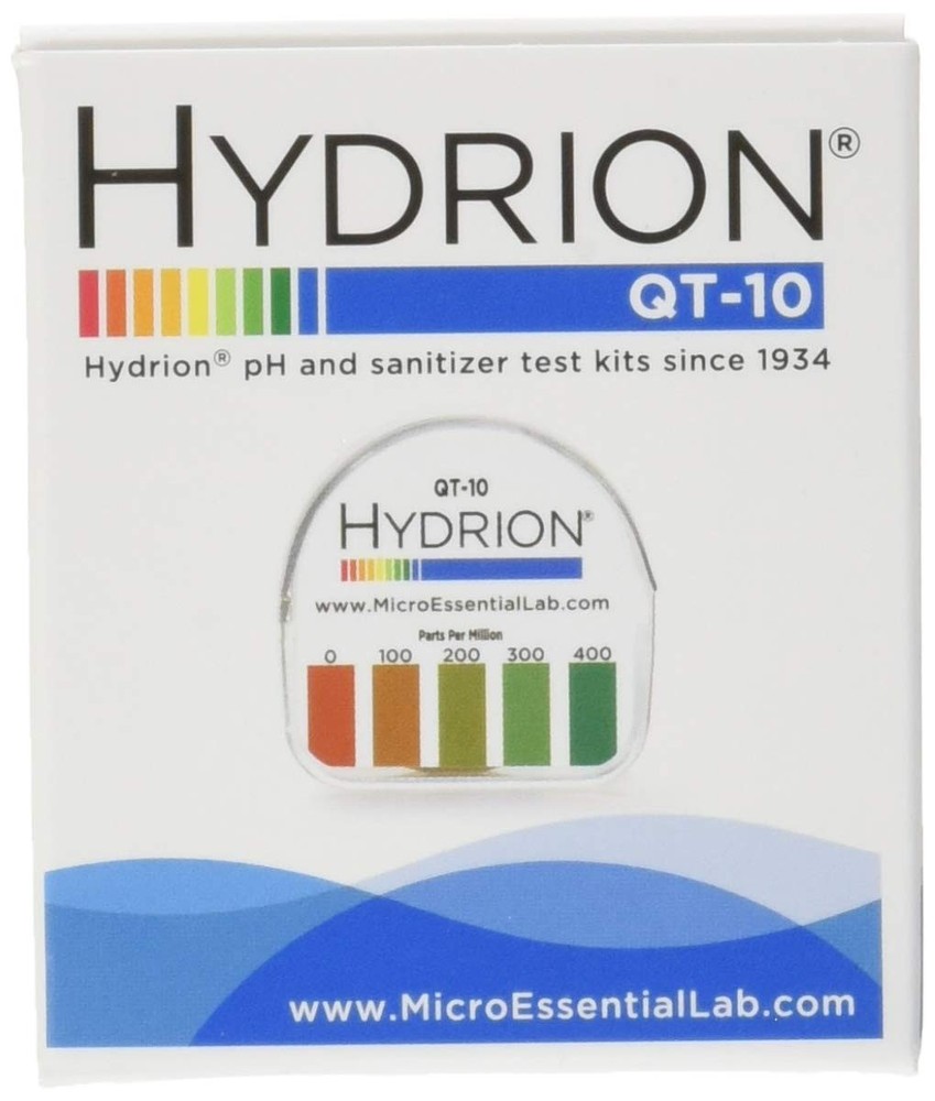 Micro Essential Laboratory QT-10 Plastic Hydrion Low Range Quat Check Test Paper