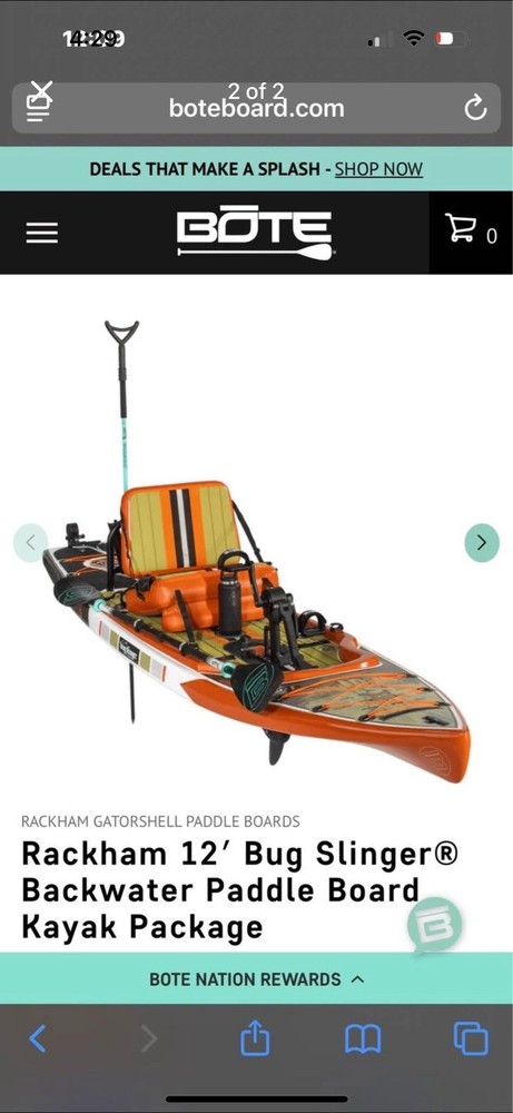 Rackham 12' Bug Slinger® Backwater Paddle Board Kayak Package