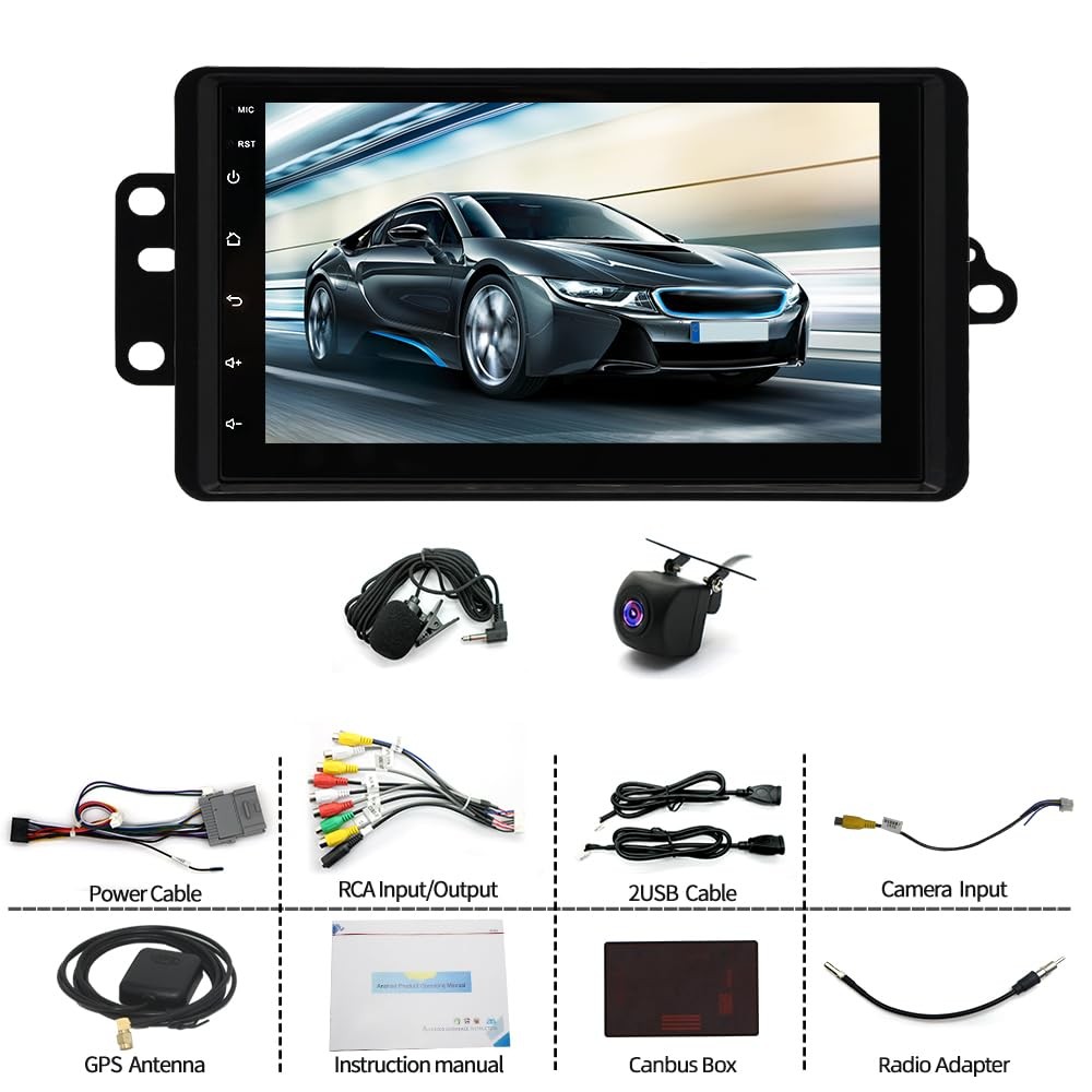 2G+32G Android 14 Double Din 7" Screen Wireless Carplay Android Auto Backup Cam