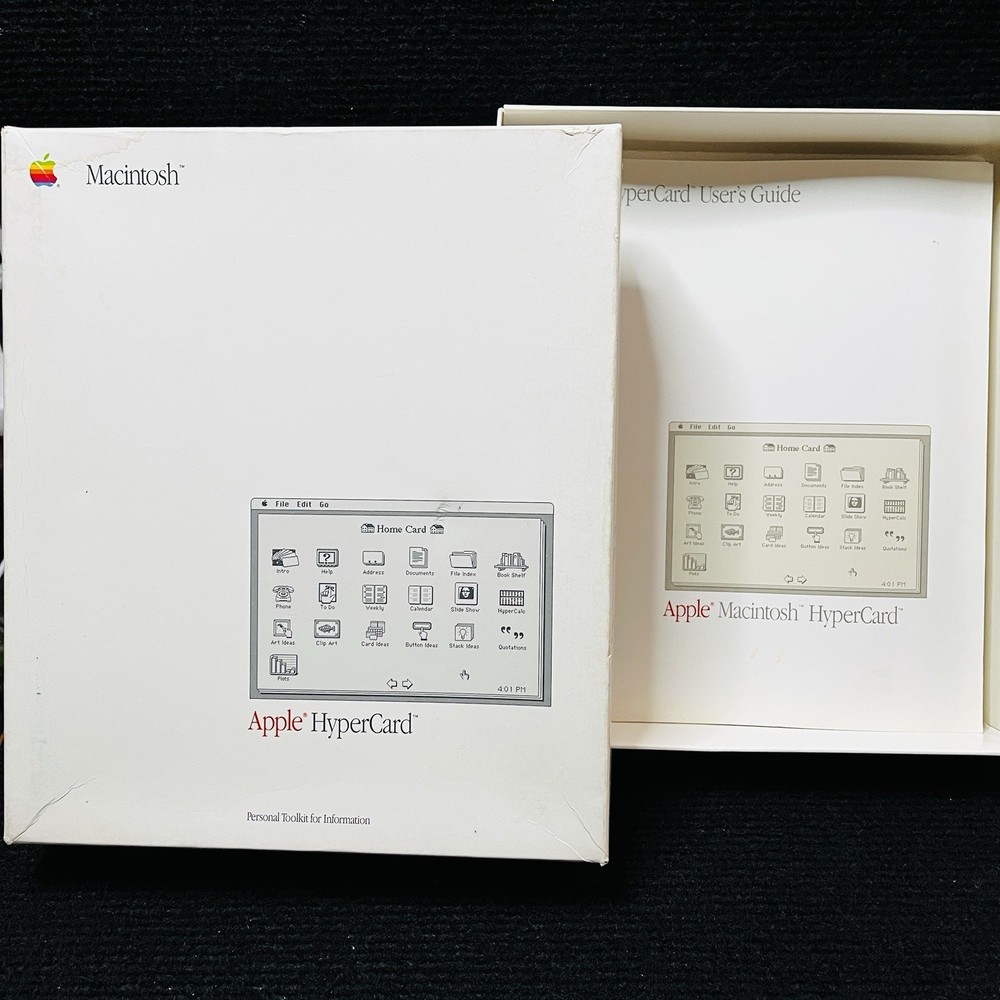 VTG  Historical APPLE HyperCard Software Macintosh M0556 Guide Manual & Box Only