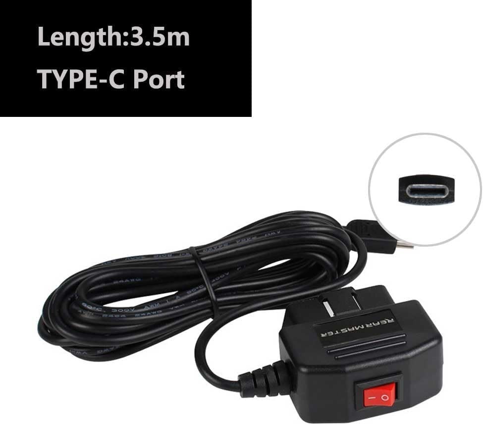 24/7 Dash Camera Power Supply - OBD Type-C Cable with Mode Switch Functionality