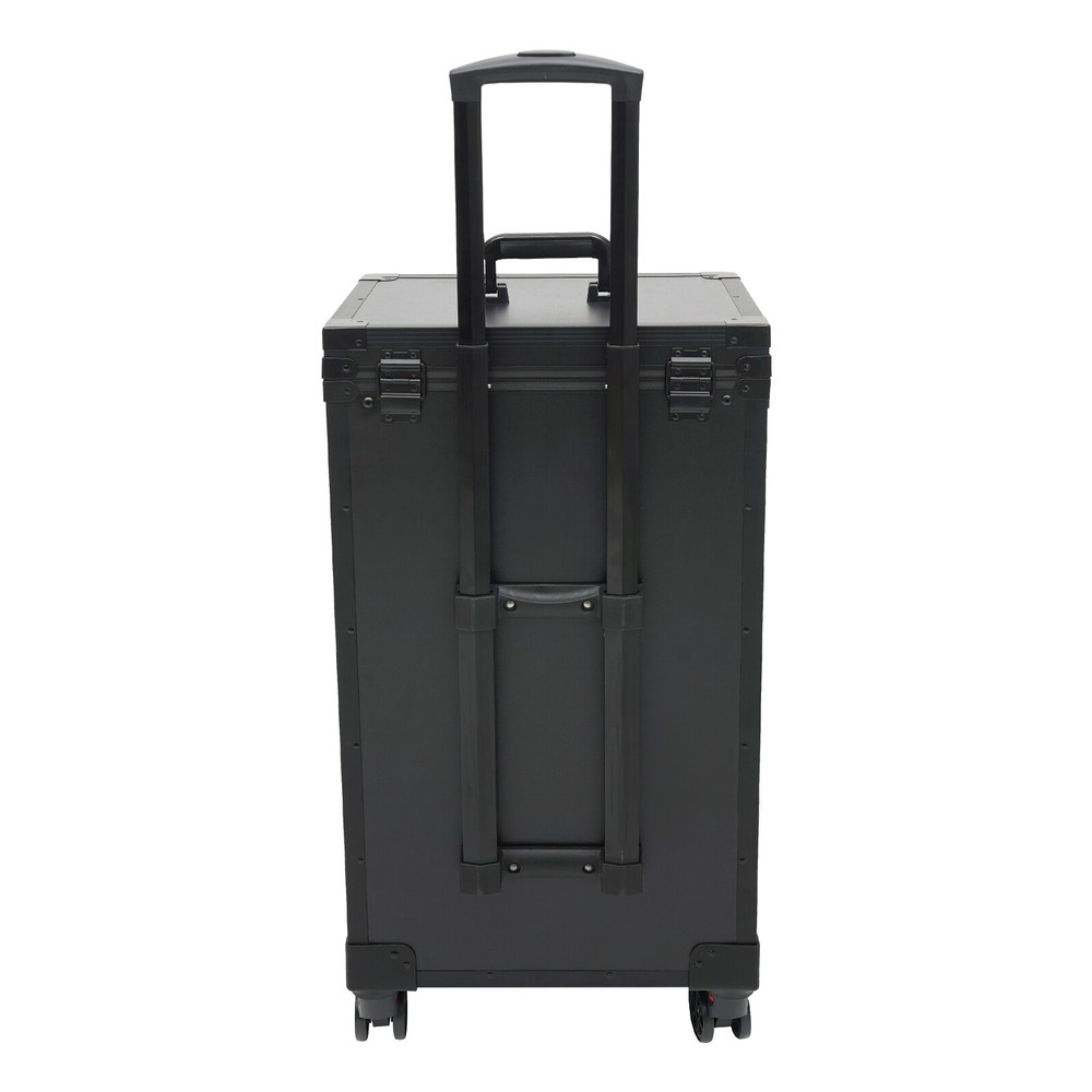Rolling Makeup Train Case Cosmetic Trolley Travel Makeup Storage Organizer Black