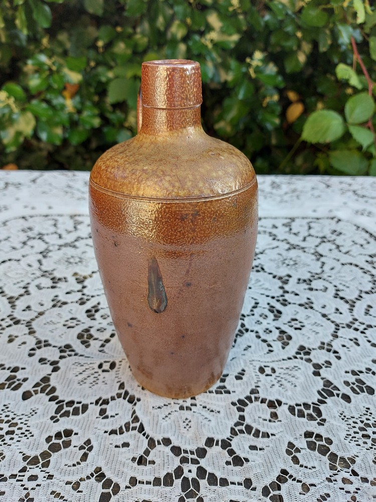 Vintage Earthenware Flagon Bottle Jug Country Kitchen Display Rustic