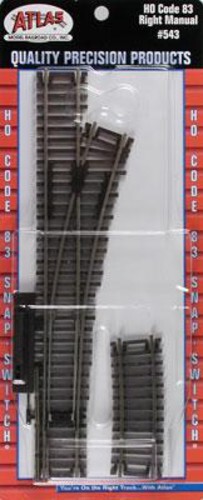 Atlas Code 83 Manual Right-Hand - HO Scale Nickel Silver Model Train Track