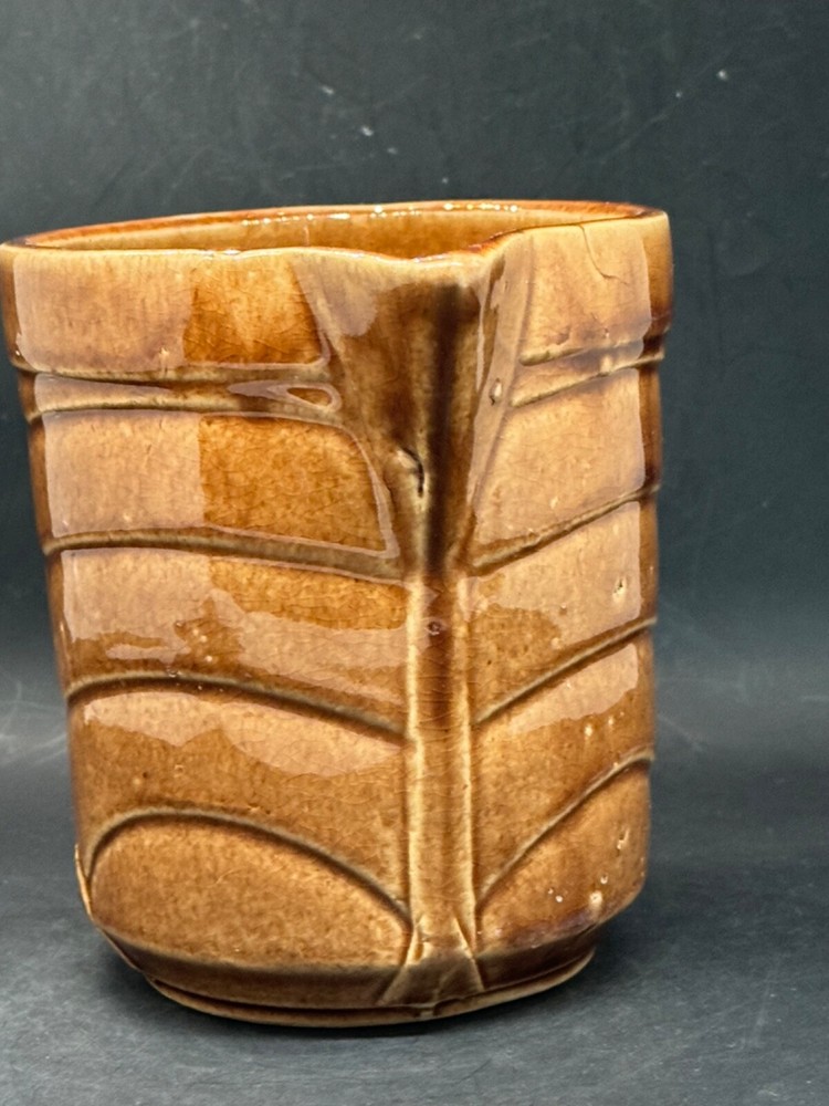 Mid Century, brown pottery, small , brown pitcher, 5"