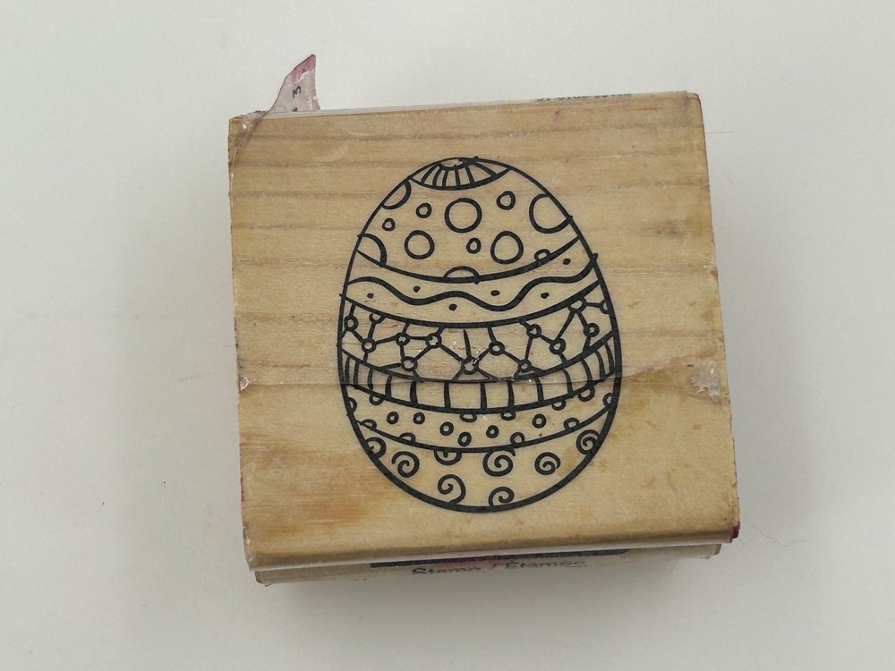 Unmounted Rubber Stamp Easter Egg Patterned Crafting Art