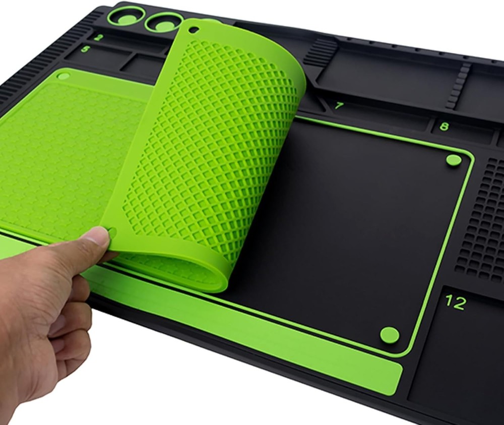 Magnetic Silicone Fly Tying Mat, Storage Tools and Hooks,Tying Material and B...