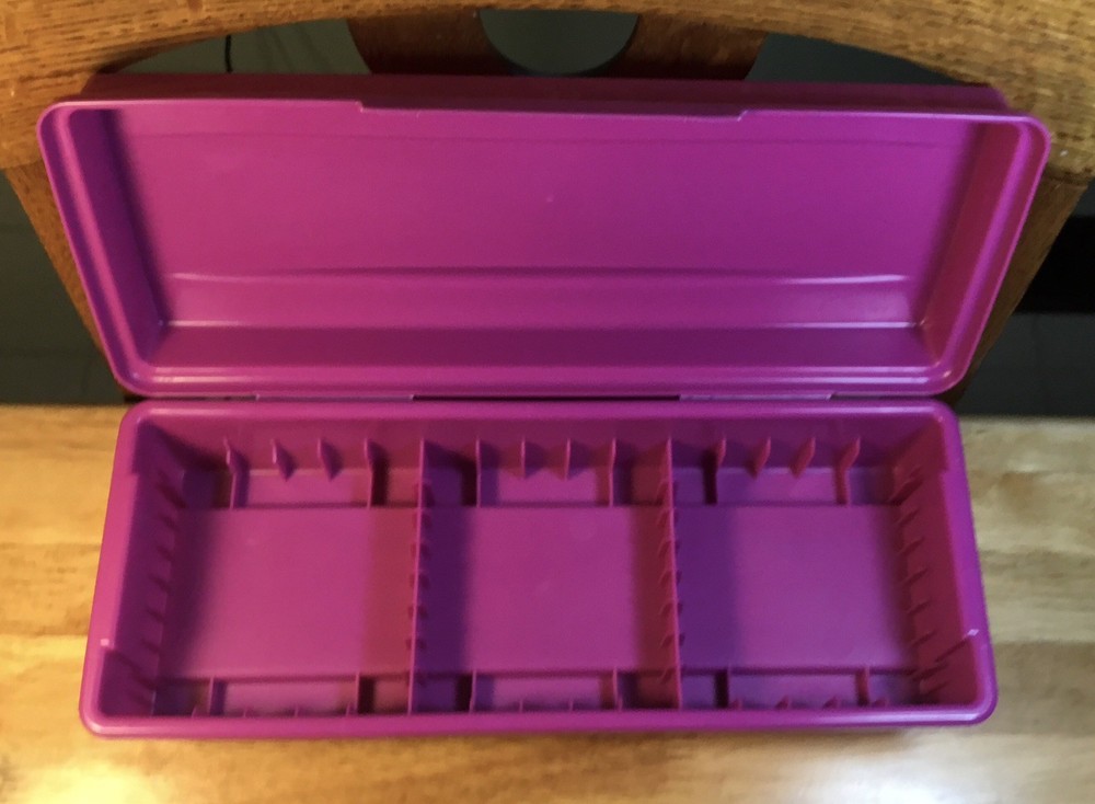 ALPHA Cassette Plastic Storage Case~ Stackable ~Holds 15 Tapes ~Purple/Fuchsia
