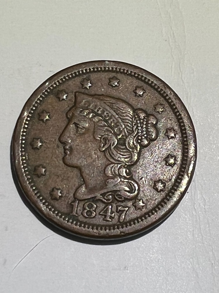 3 assorted date large cent pennies