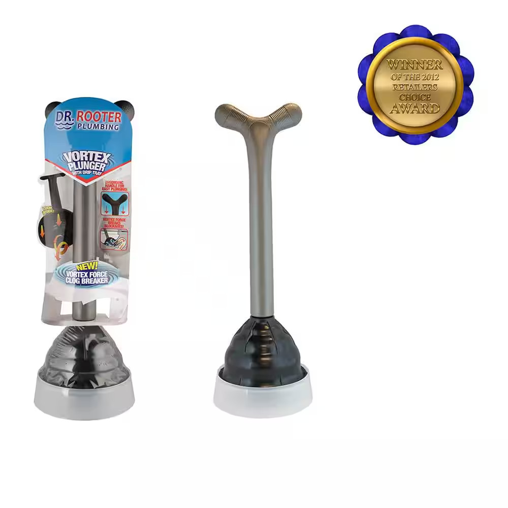 Vortex Professional Grade Plunger with Drip Tray and Splash Guard
