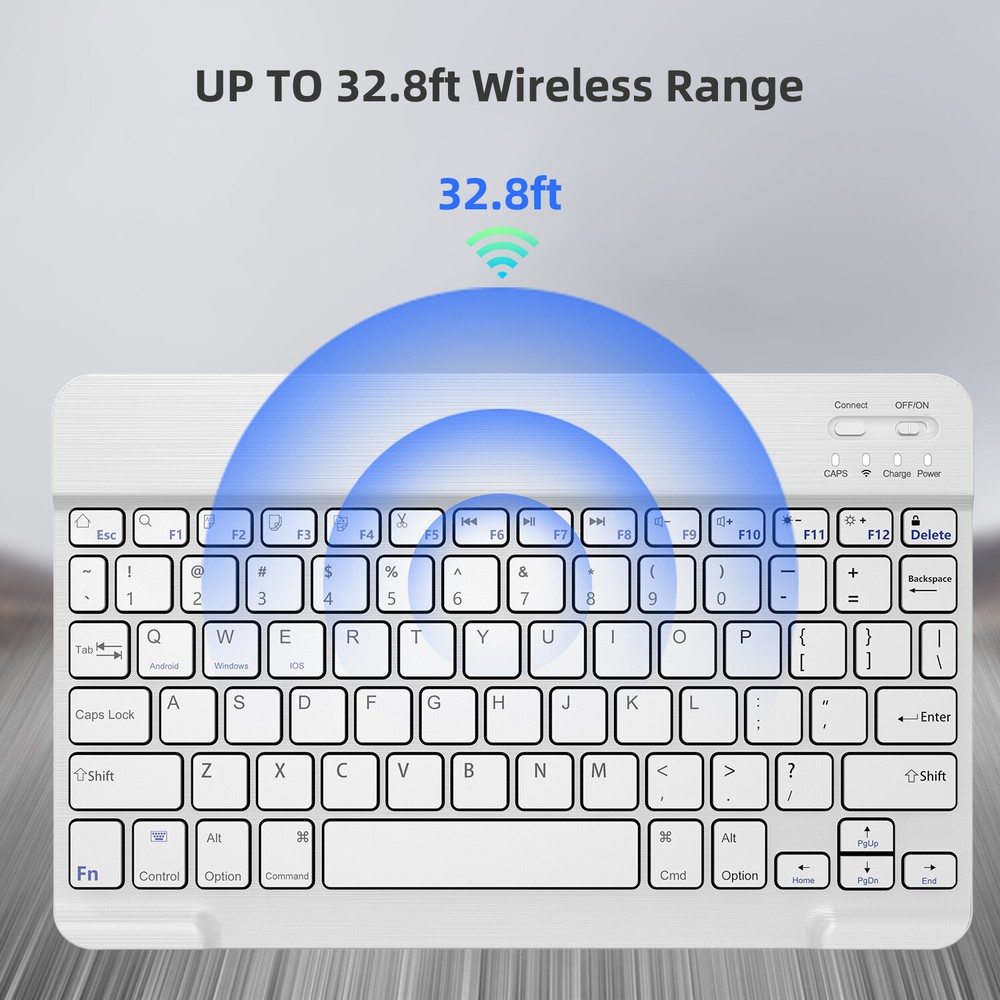 Slim Bluetooth Keyboard & Mouse Combo- Wireless for PC, Laptop, Mac, iOS, Tablet