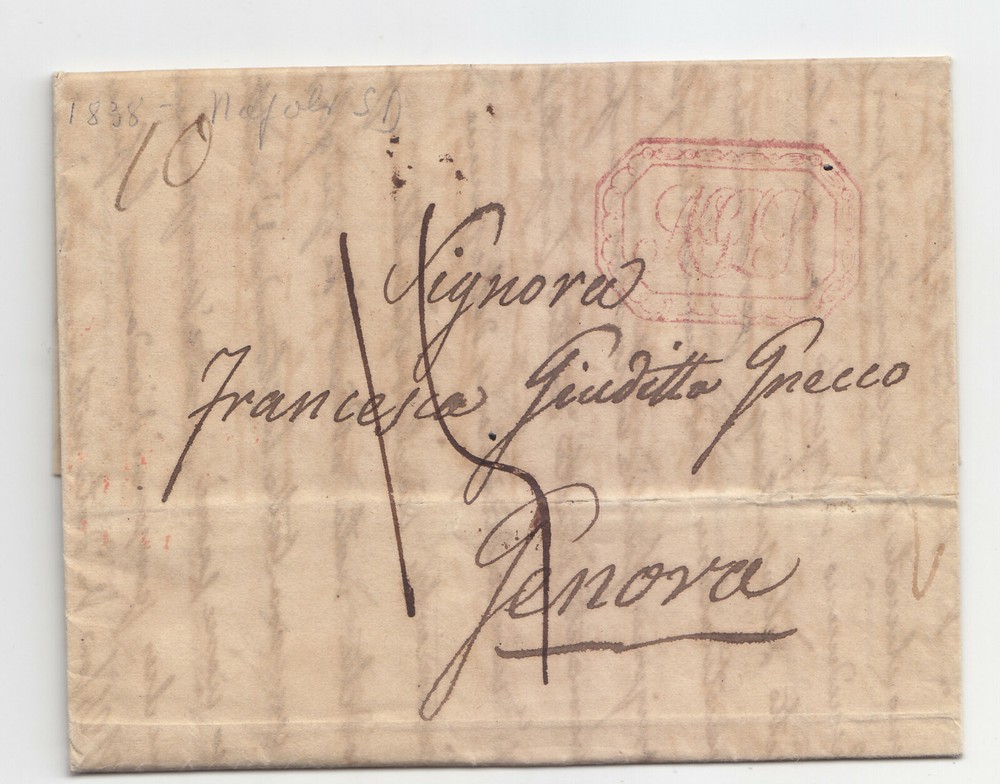 FF741-INCOMING Mail-Pref.napoli X Genova 1838