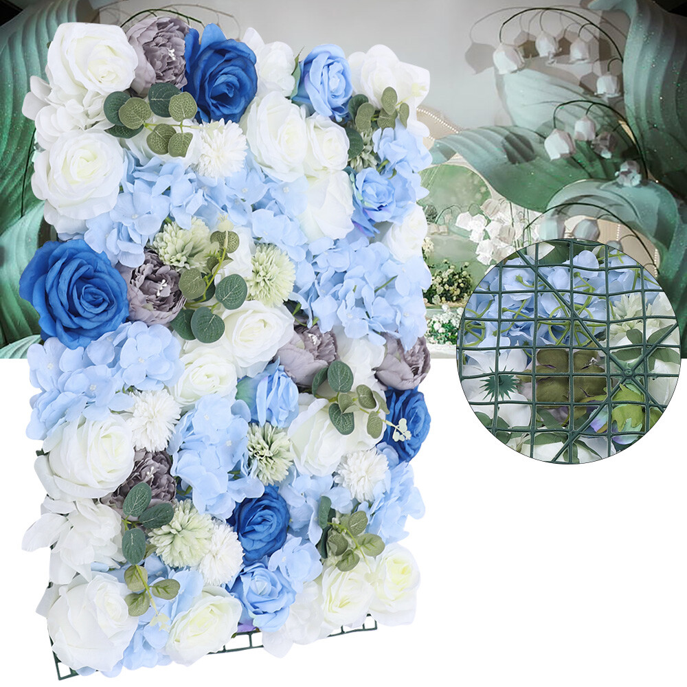 6PCS Artificial Flower Wall Panel Floral Panel Background Wedding Party Decor US